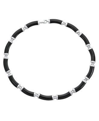 Ожерелье Bling Jewelry из натурального нефрита и оникса, позолоченное стерлинговое серебро 14K, 16 Inch