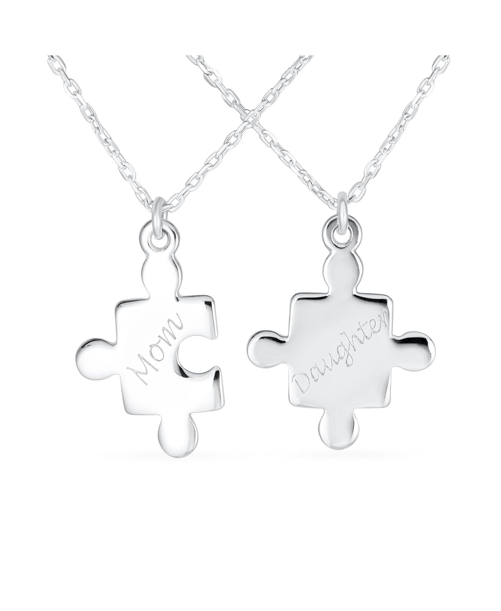 Подвеска Bling Jewelry Best Friends 2 PC Set Puzzle Word Mother Daughter.925 Sterling Silver