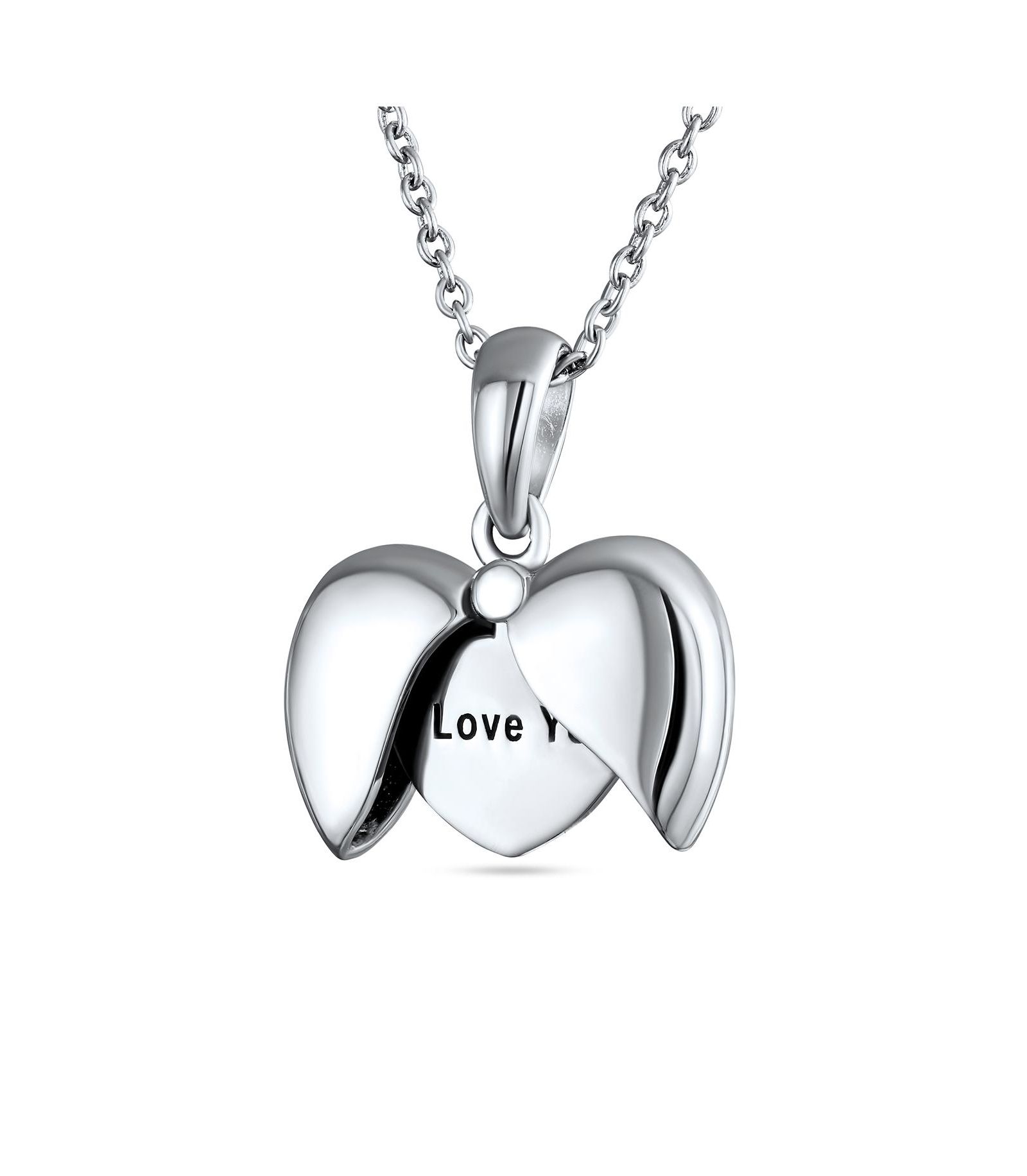 Подвеска-кулон Bling Jewelry I LOVE YOU с крылом ангела и сердцем из стерлингового серебра.925
