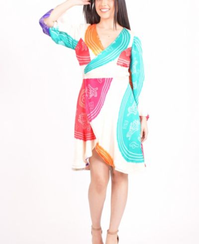 RAAS Women's Isla Bandhani Wrap Dress