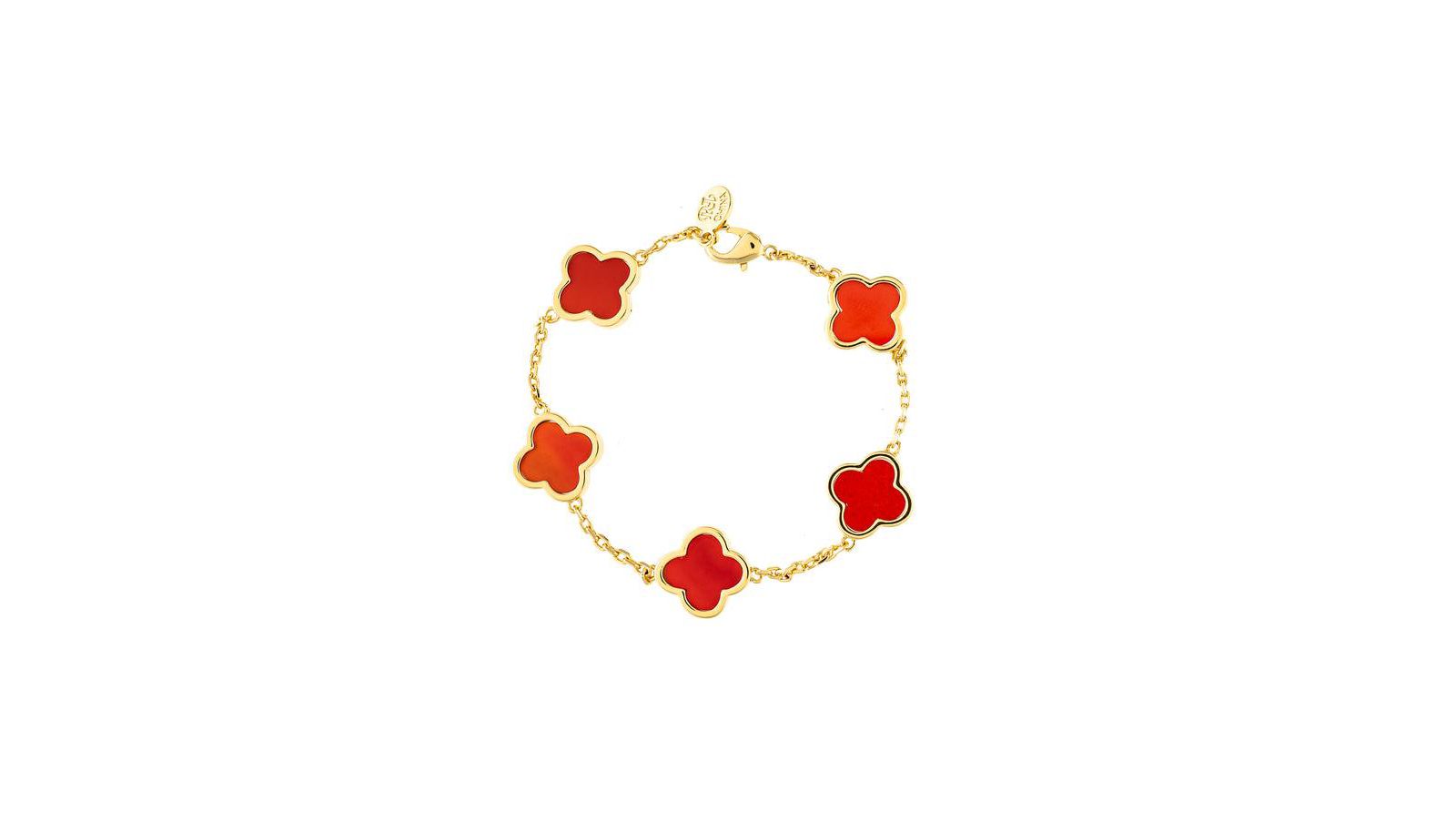 Rivka Friedman Carnelian Flower Station Bracelet