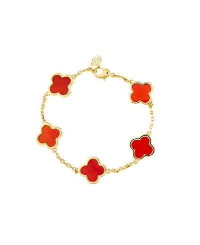 Rivka Friedman Carnelian Flower Station Bracelet
