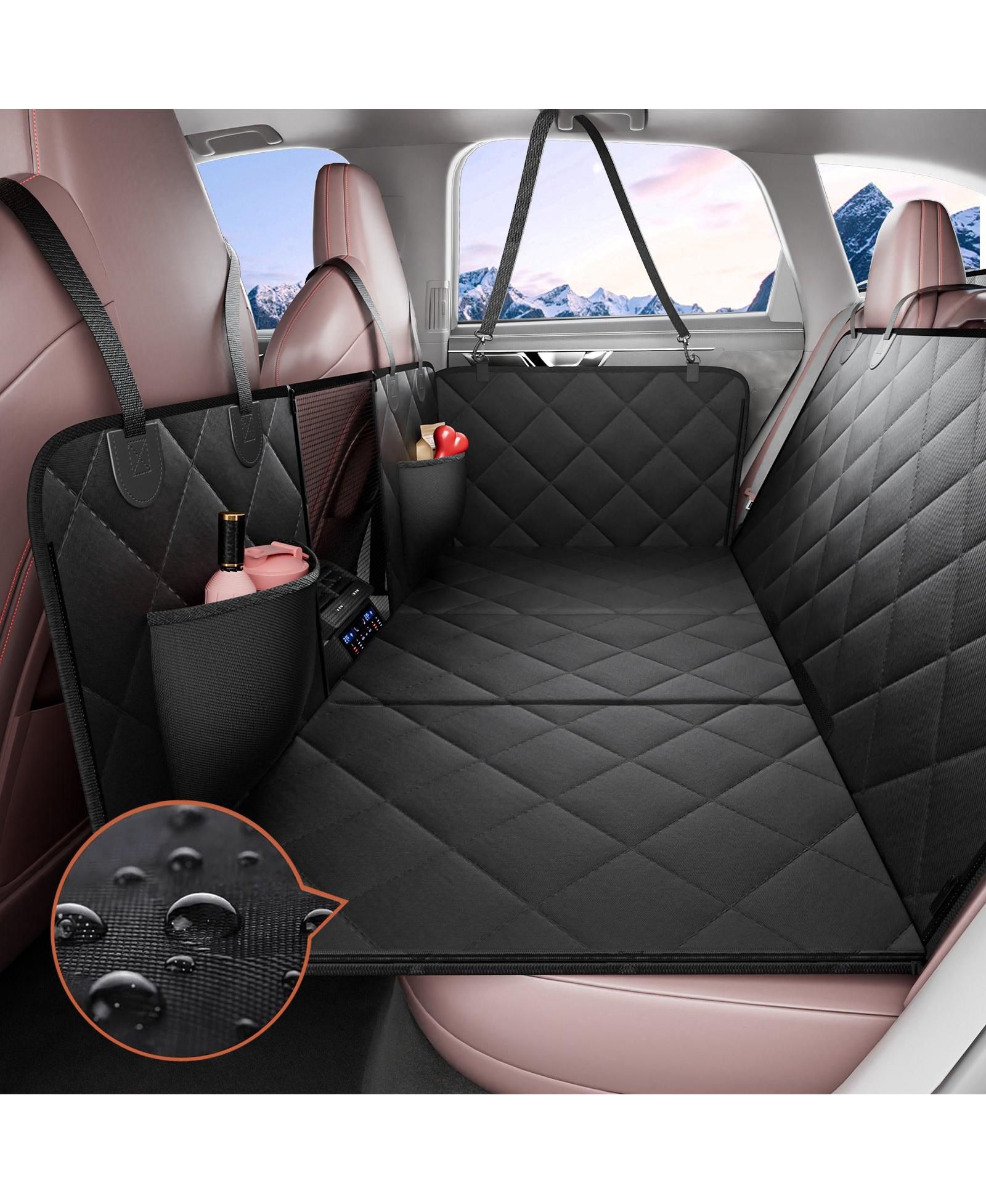 COZITO Dog Car Seat Extender | Hard-Bottom Hammock Bed, Mesh Window, 350 lb Support