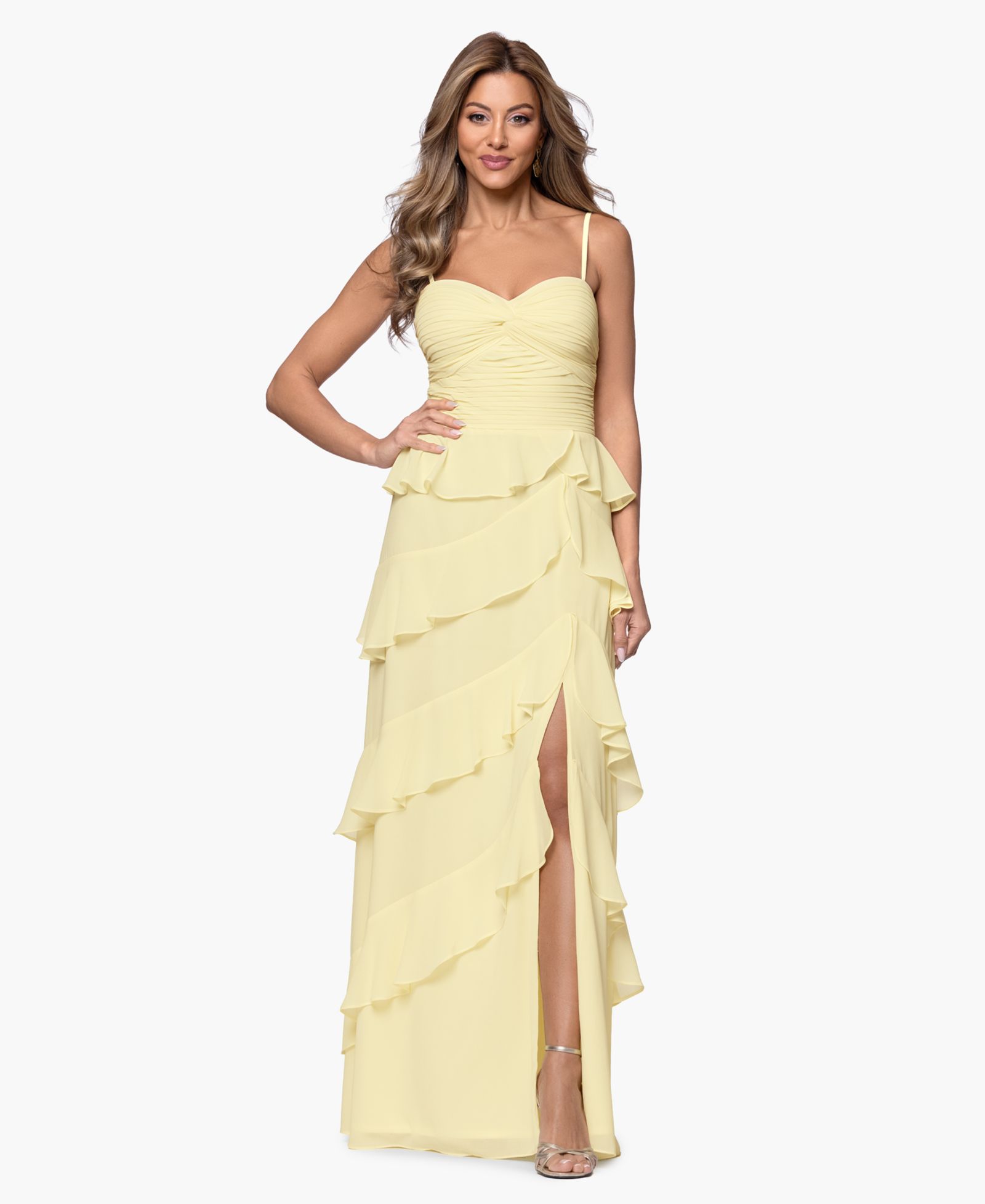 Женское макси-платье XSCAPE Ruffle Detail Tiered