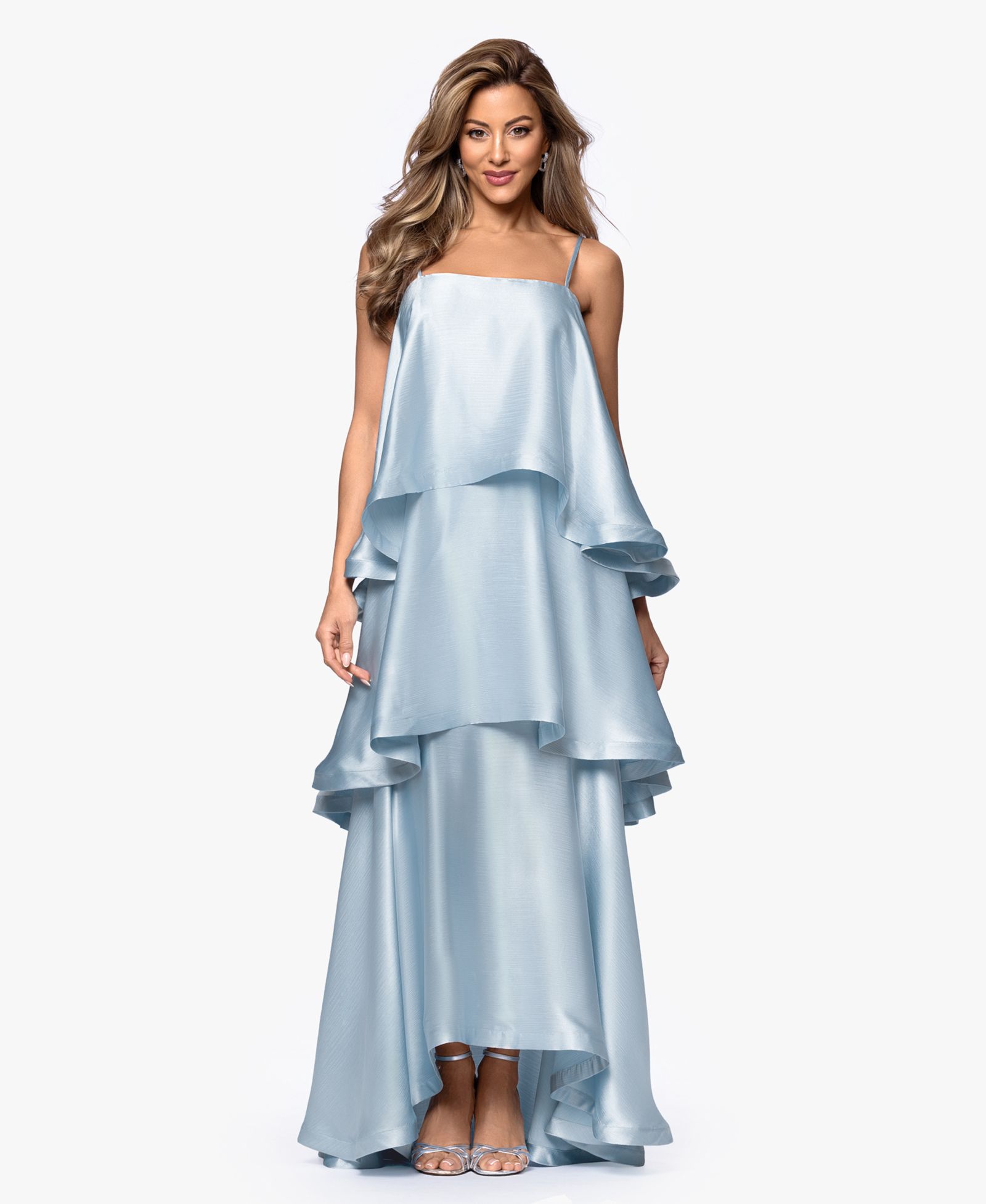 XSCAPE Women's Square Neck Tiered Dress