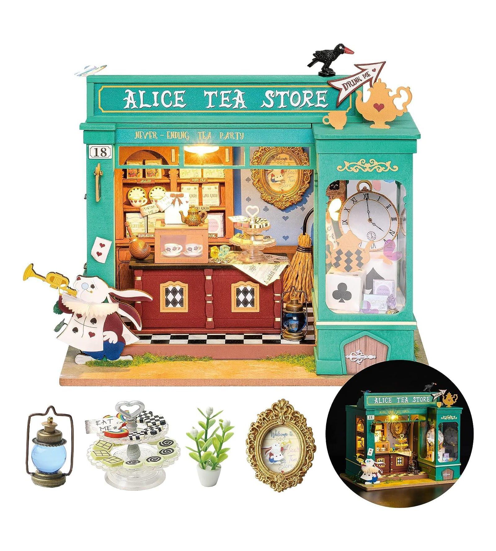 Набор для создания миниатюрного дома Robotime Alice's Tea Store DIY Miniature House Kit
