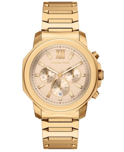 Мужские часы Michael Kors Prescott с золотистым стальным корпусом, 44mm