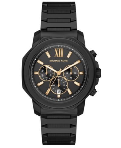 Мужские часы Michael Kors Prescott Chronograph Black IP Stainless Steel, 44mm