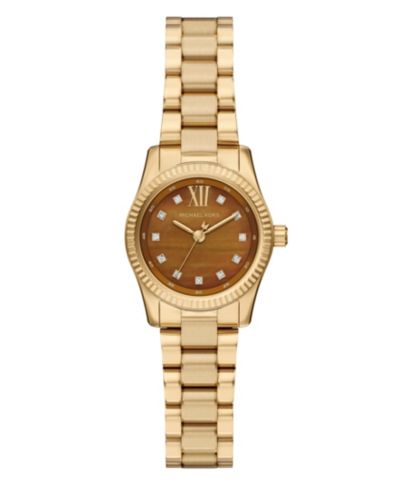Женские часы Michael Kors Lexington Three-Hand Gold-Tone Stainless Steel, 26mm