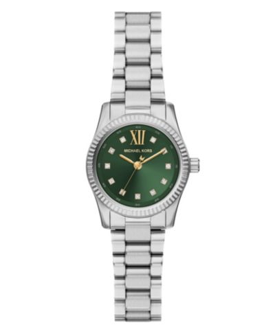 Женские часы Michael Kors Lexington Three-Hand Silver-Tone Stainless Steel, 26mm
