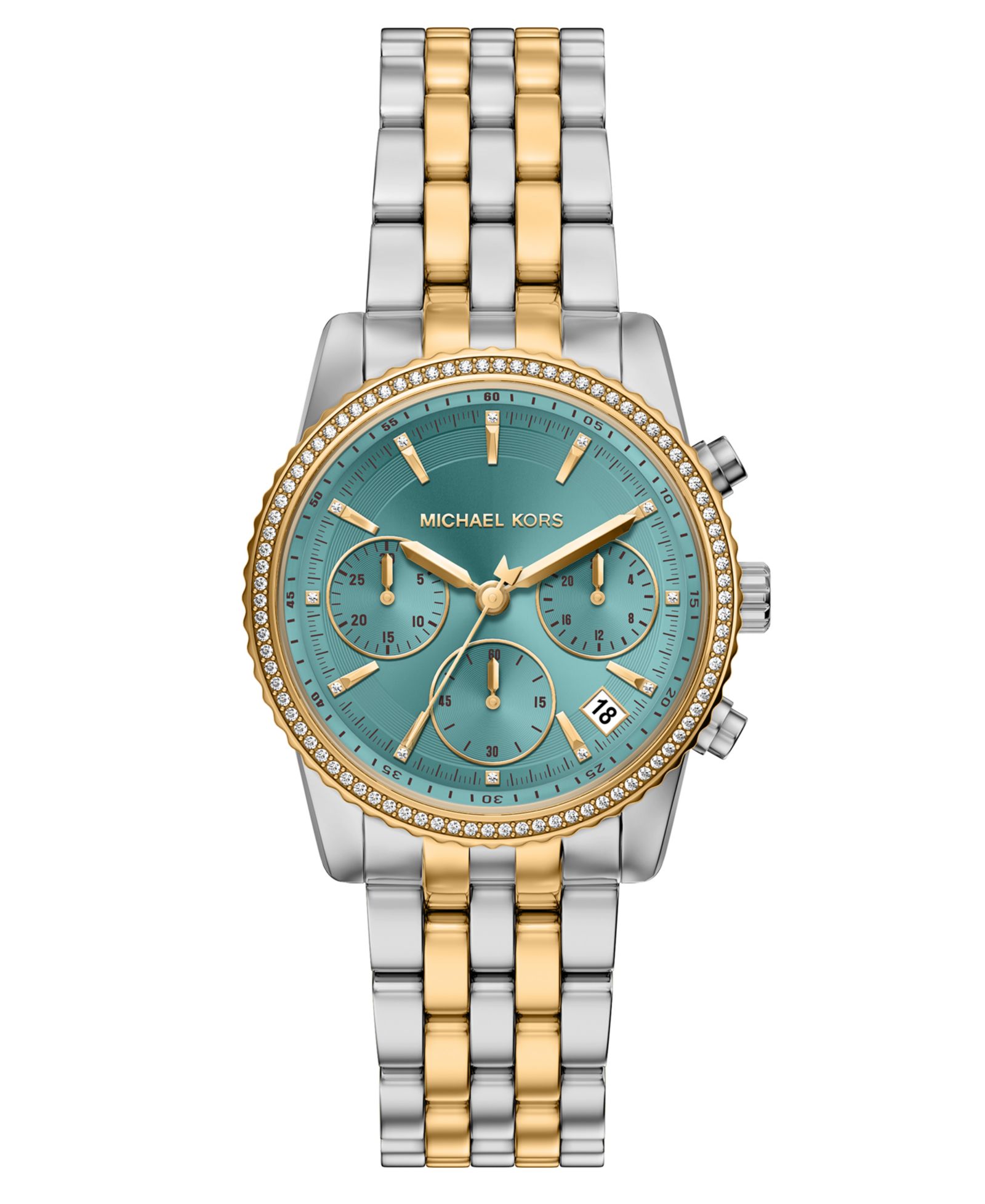 Женские часы Michael Kors Bryant Chronograph Two-Tone Stainless Steel, 35mm