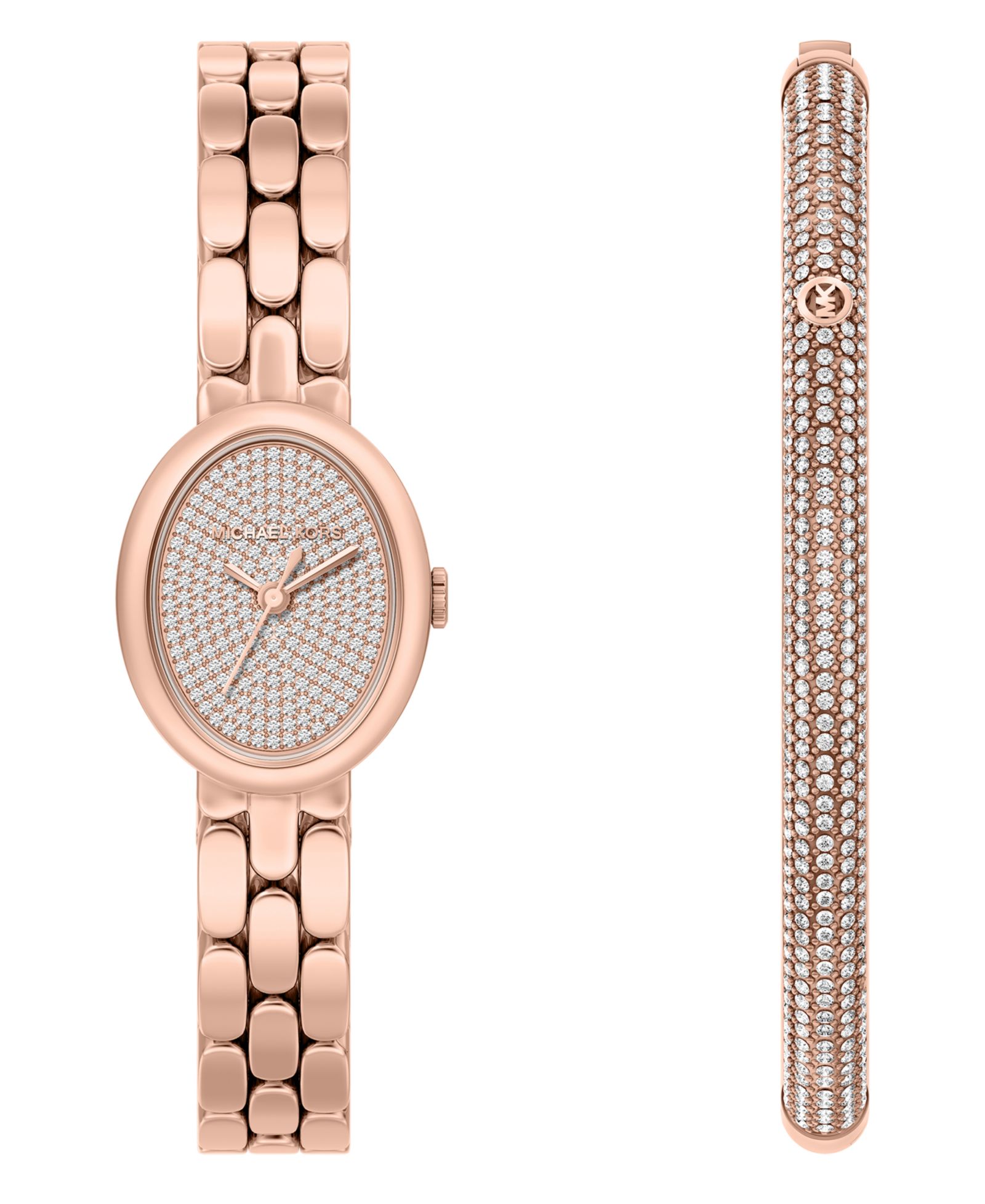 Women's Maude Three-Hand Rose Gold-Tone Stainless Steel Watch and Bracelet Set, 21MM