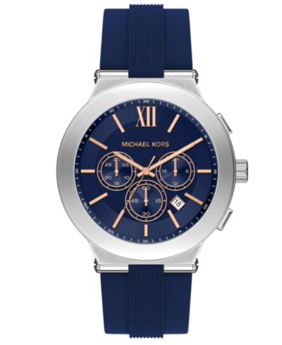 Michael Kors Мужские часы Billie Chronograph, Navy, Silicone, 46mm