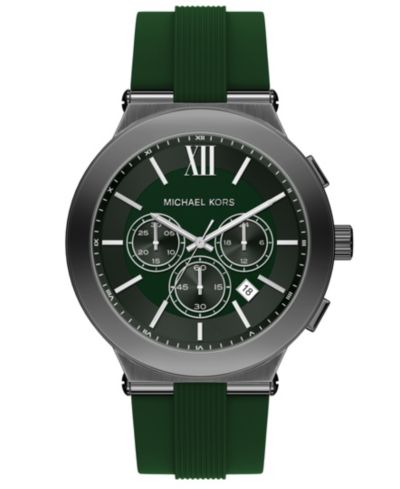 часы Michael Kors Billie Chronograph, зеленый силикон, 46mm, Мужской