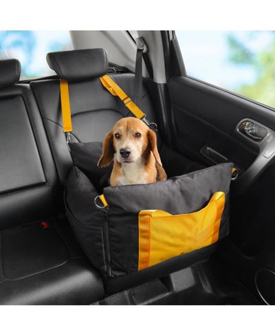 Автомобильное сиденье-усилитель для собак COZITO Waterproof Side Handles Storage Pocket & Safety Leash PP Cotton Fill Small Dog Car Bed up to 25 lb Black