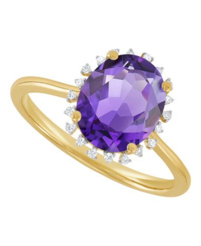 Кольцо Macy's Citrine & Diamond Accent 10k Yellow Gold