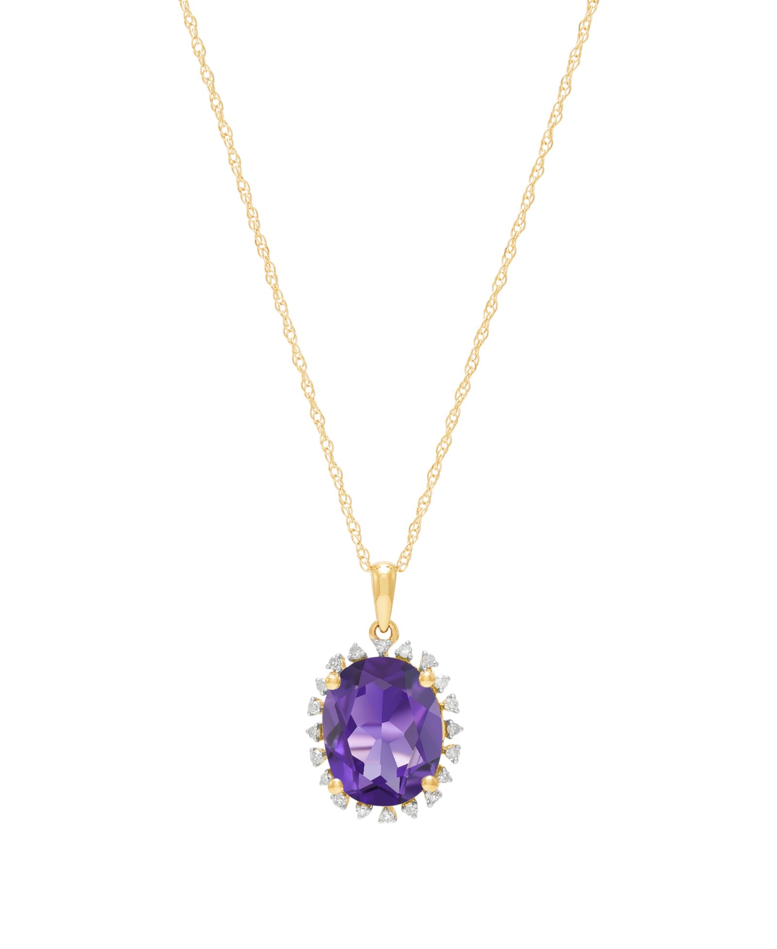 Подвеска Macy's Citrine & Diamond Accent в 10k Yellow Gold