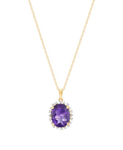 Подвеска Macy's Citrine & Diamond Accent в 10k Yellow Gold
