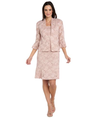 R & M Richards Petite Lace Pleat Hem-Jacket Dress