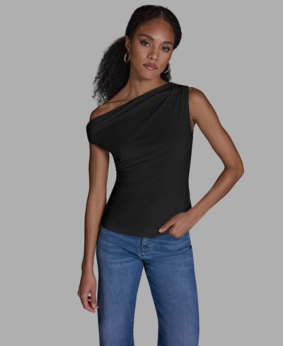 Женский топ BCBG Sleeveless Ruched Boat Neck