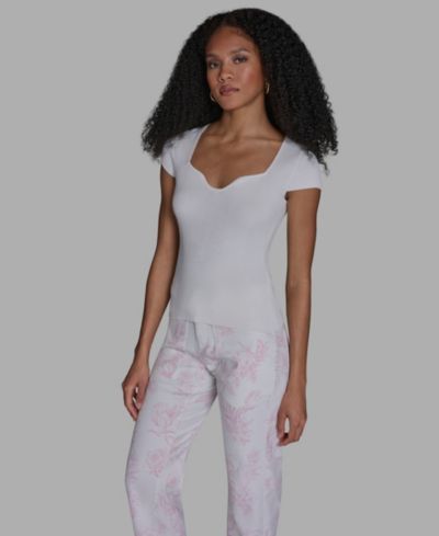 BCBG Women's Sweetheart Neck Slim Fit Top