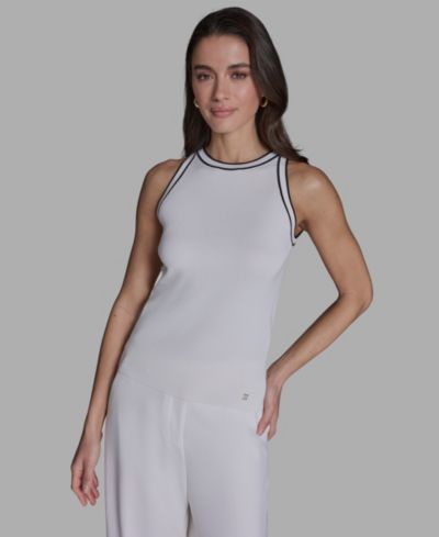 BCBG Женский топ без рукавов с круглым вырезом