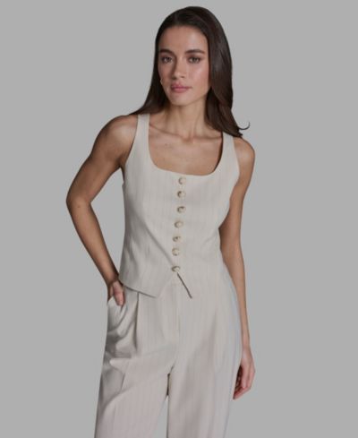BCBG Женский Pinstripe Button-Front Vest