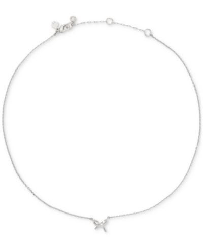 kate spade new york Girlie Pearlie Cubic Zirconia Mini Bow Pendant Necklace