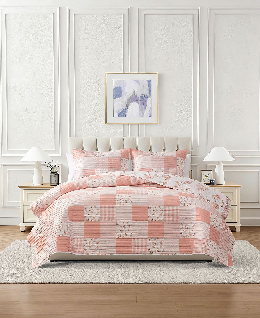 Chelsea Loft Pinsonic Patchwork Reversible 3-Piece Quilt Set, King