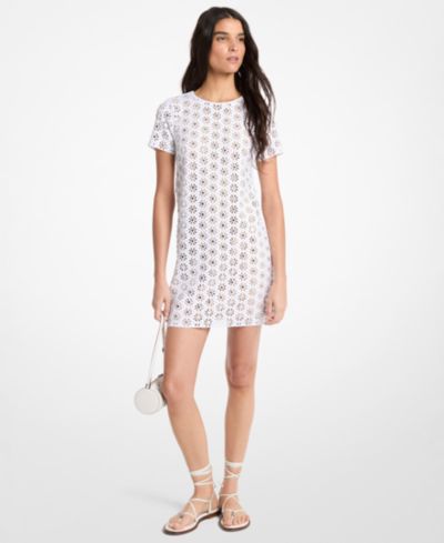 Женский Crochet Crewneck A-Line Mini Dress
