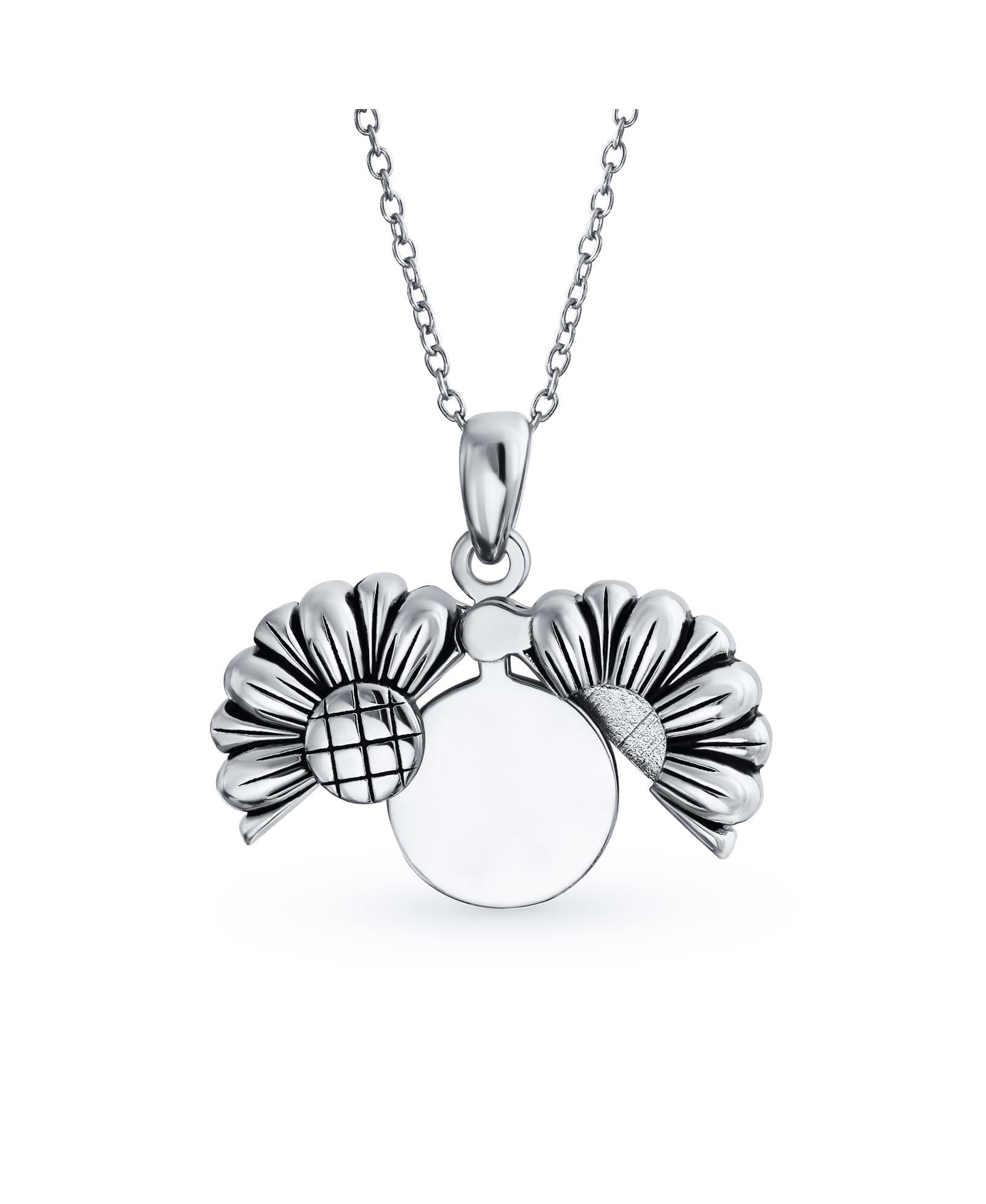Bling Jewelry Подвеска-локет с подсолнухом из стерлингового серебра 925