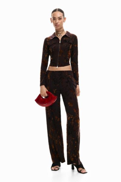 Женские длинные брюки Desigual из ворсистой ткани