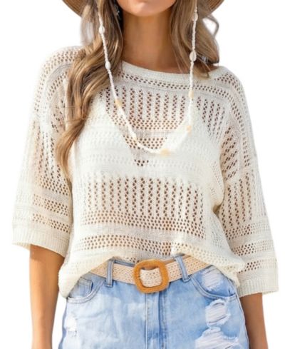 Cupshe Women's Salt in the Air Cover-Up Top