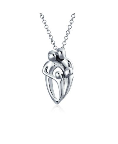Подвесное колье Bling Jewelry Mother Day Loving Family Father, Mother, Child из стерлингового серебра.925