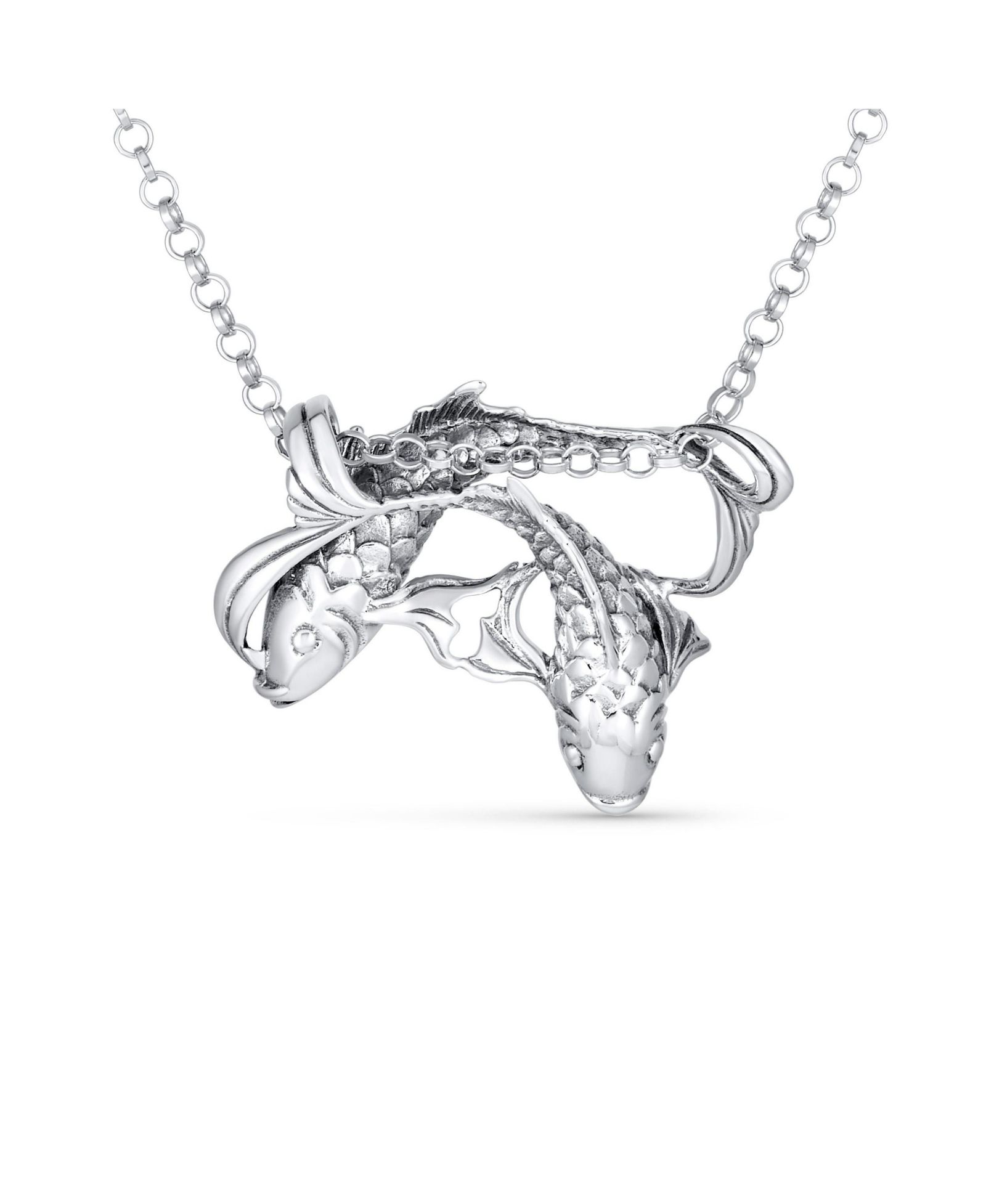 Подвеска-кулон Bling Jewelry Nautical Water Fish Pisces Zodiac Sign в стерлинговом серебре.925
