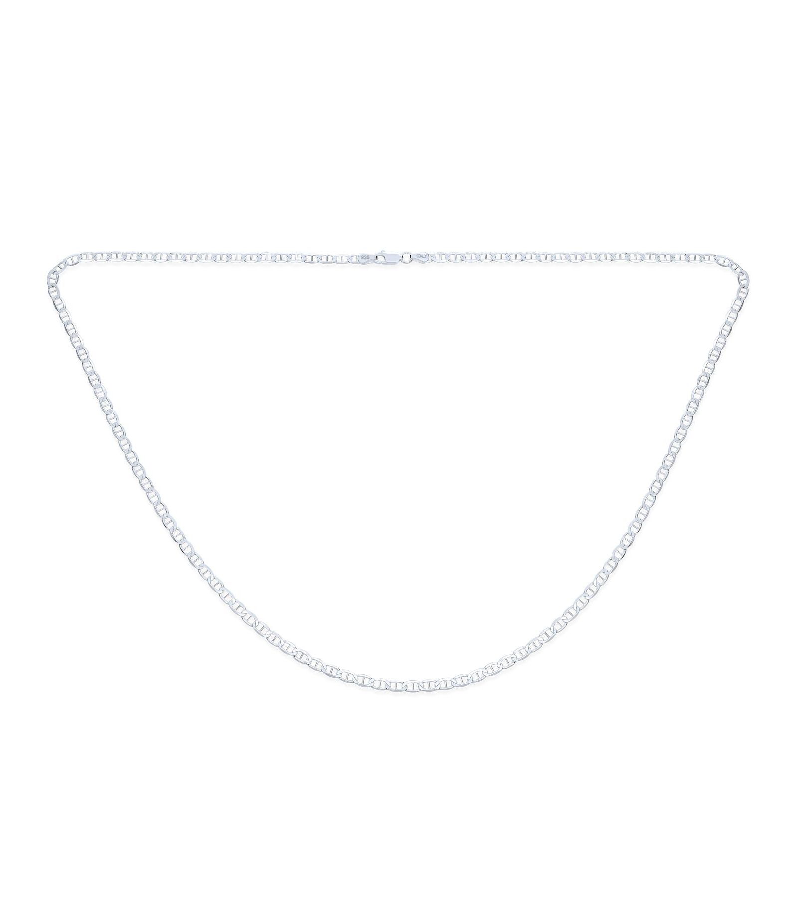 Bling Jewelry Мужской цепь Anchor Mariner из серебра.925 4MM 16"