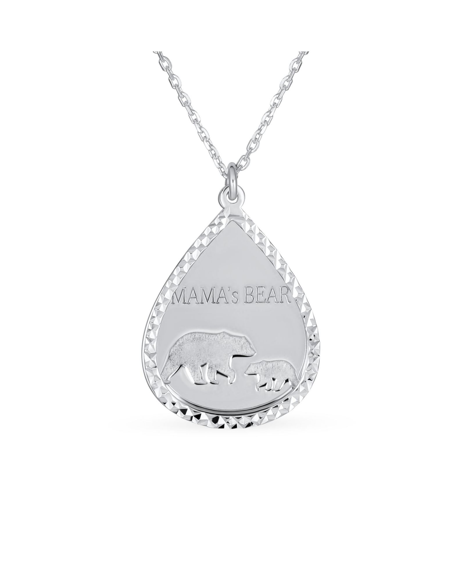Ожерелье Bling Jewelry MAMA BEAR с бриллиантовым огранением,.925 Sterling Silver