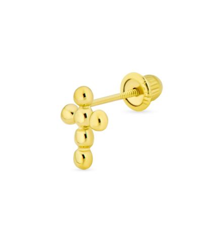 Bling Jewelry Серьга-гвоздик с золотым крестом 14K