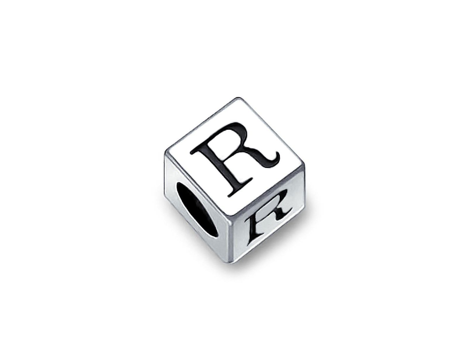 Bling Jewelry Block Letter Alphabet Initial Charm Bead For European Bracelet