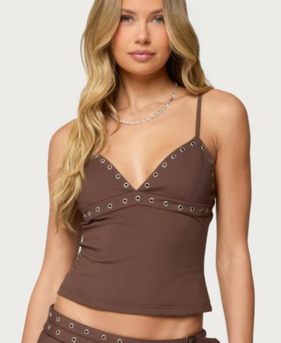 Женский топ Edikted Women's Hailie Grommet Tank Top