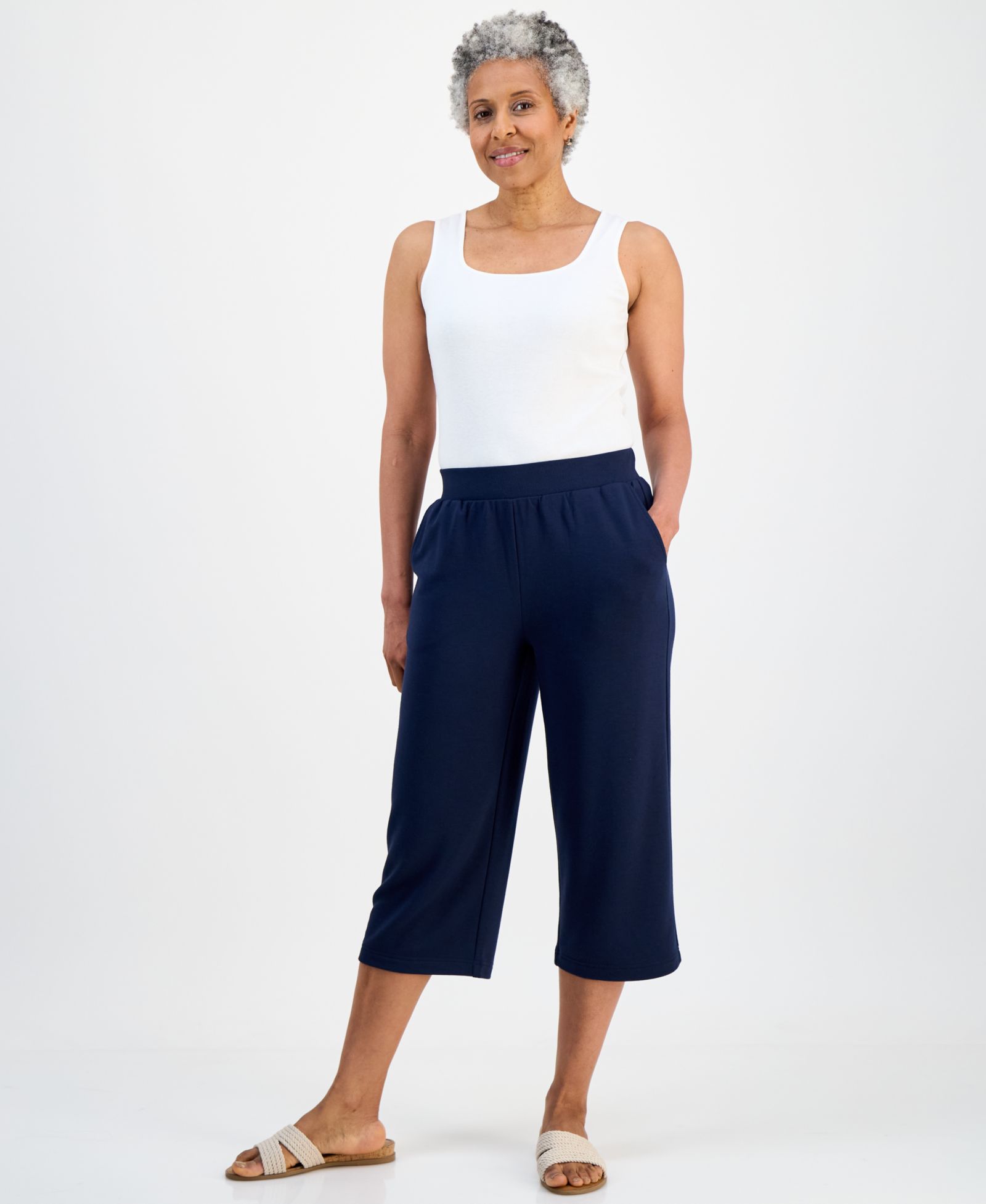 Style & Co Petite LuxLounge French Terry Capri Pants, Macy's Exclusive
