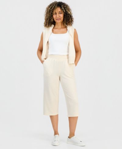 Женские брюки Style & Co Petite LuxLounge Fleece French Terry Capri