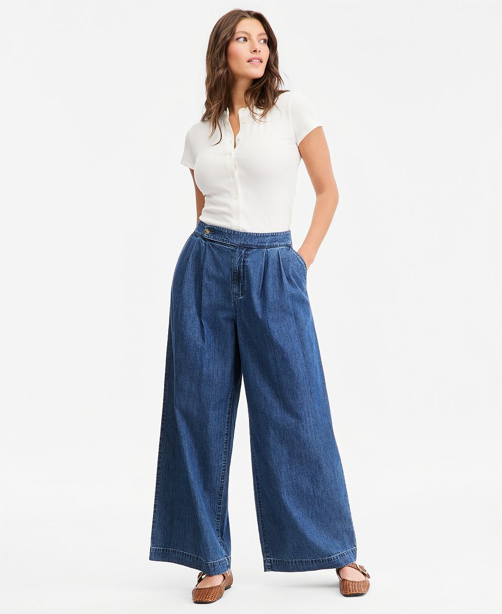 On 34th Women's Denim High Rise Wide Leg Trouser Jeans, Macy's Exclusive