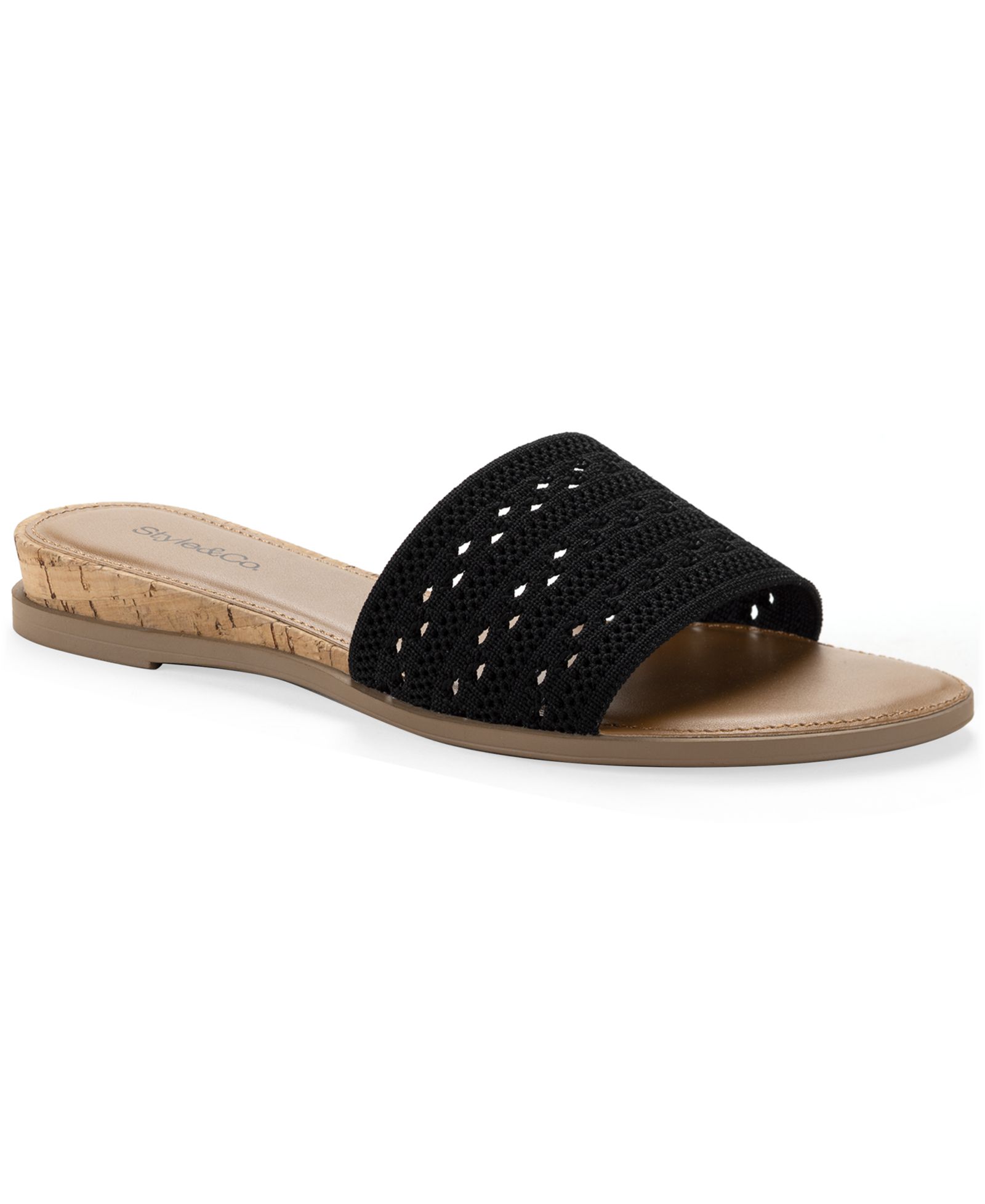 Style & Co Women's Eviee Knit Slip-On Slide Sandals, Macy's Exclusive