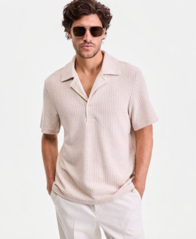 Alfani Мужская Short-Sleeve Boucle Stripe Knit Shirt