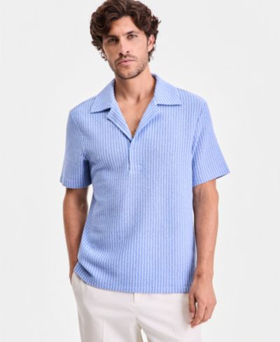 Alfani Мужская Short-Sleeve Boucle Stripe Knit Shirt