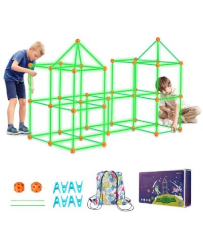 Slickblue набор для строительства Glow Fort 140PCS, конструктор STEM для детей