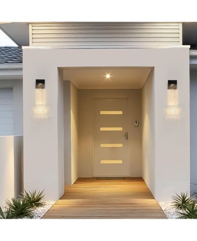 Flynama Waterproof LED Crystal Wall Lamp, 12W, Supports Multiple Bulbs (2-Pack)