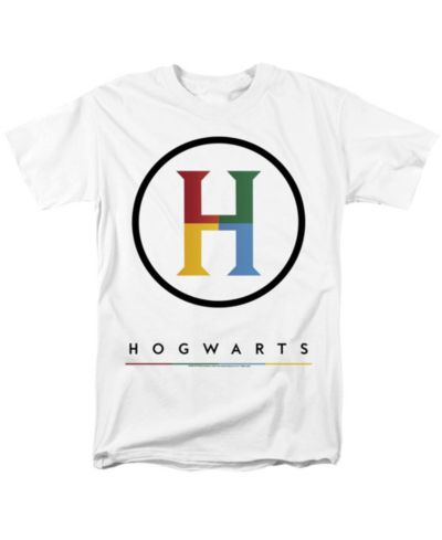 Harry Potter Men's Hogwarts Four Colored H Logo T Shirt