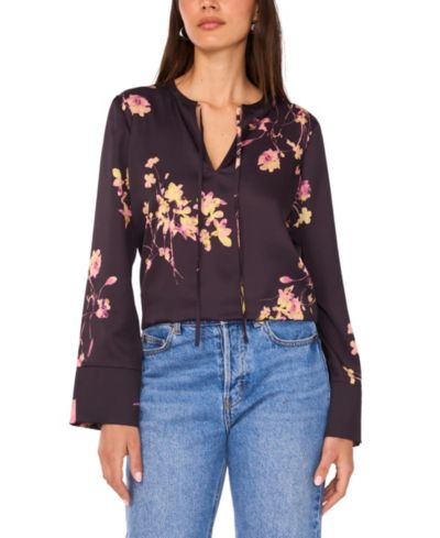 Vince Camuto Women's V-Neck Long-Sleeve Top